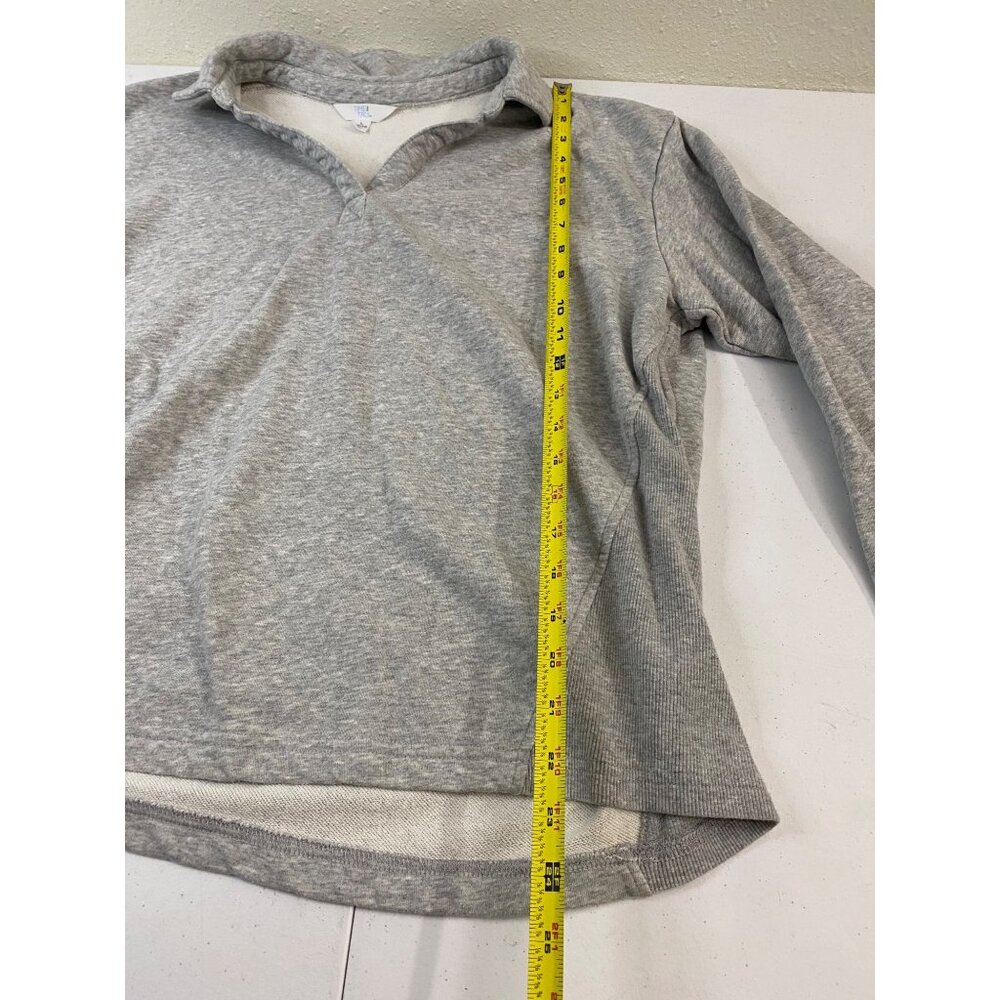 Time and Tru Womens Gray Split Neck Pullover Sweatshirt Top Size L 12-14 - Picture 5 of 11